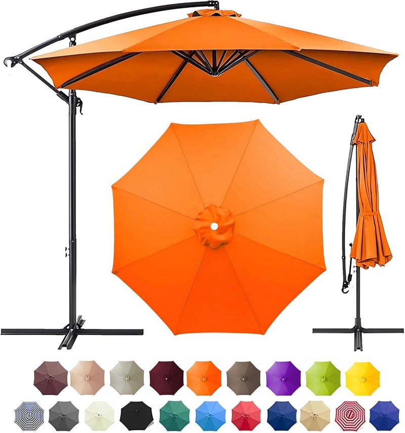 GLDDFDG Patio Umbrella Canopy, Universal Replacement Cover for 10 Feet 8- Ribs Outdoor Round Patio Market Umbrella Parasol Canopy Top Sun Shade Accessory, 300D UV Protective And Water Resistant Patio Canopy (Orange) - Image 1